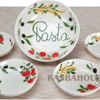 set of 5 pasta bowls and platter
